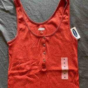 Orange Button Down Tank